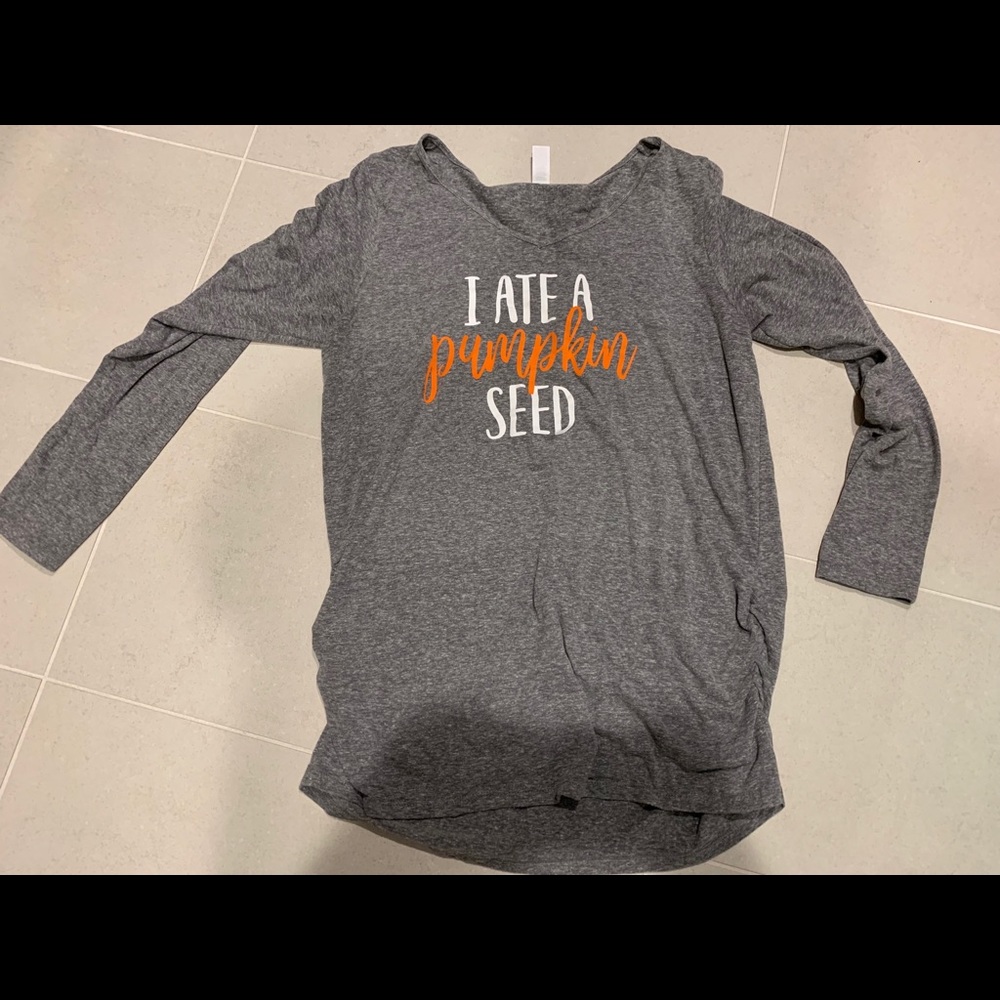 Halloween Maternity I Ate A Pumpkin Seed Shirt